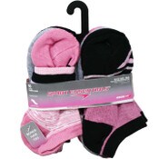 Wholesale - 10pk GIRLS SE RANDOM KNIT STRIPE NS SOCKS W/BONUS SIZE 6-8, UPC: 193159199142